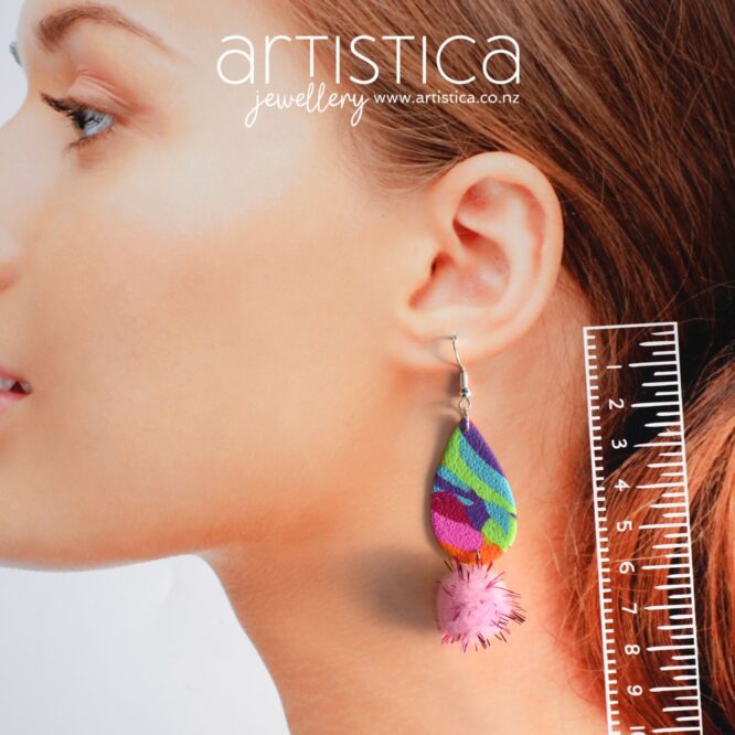 rainbow coloured earrings nz artistica polymer clay earrings