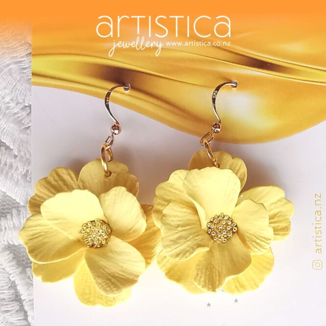 yellow flower earrings